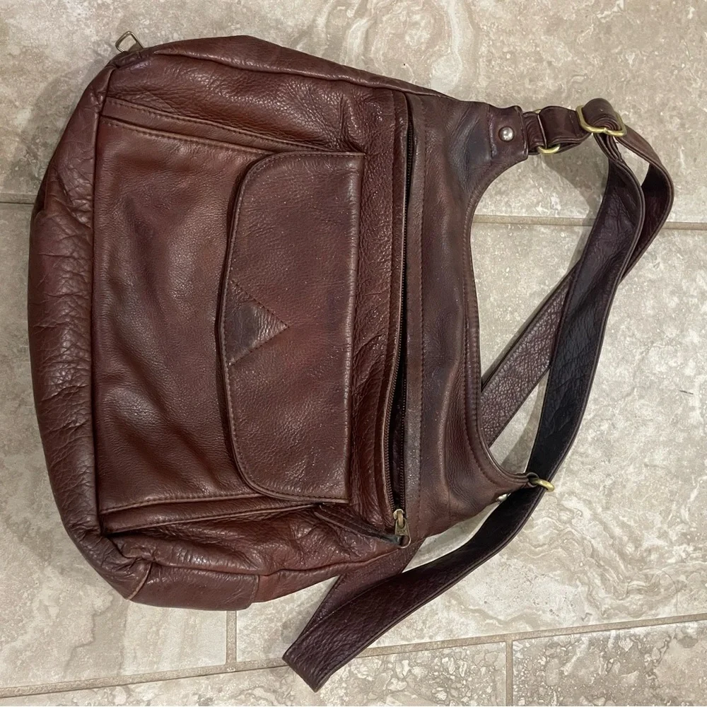 Coronado Brown Leather Hobo Bag‎